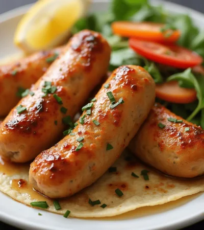 Delicious Chicken breakfast Sausage recipe with eggs and toast