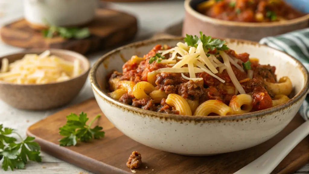Easy 1-Pot American Beef Goulash with Elbow Macaroni Recipe American Beef Goulash with Elbow Macaroni Recipe
