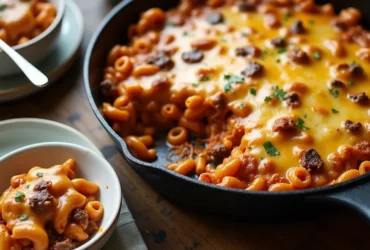Beef and Cheese Pasta Skillet