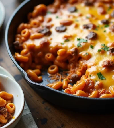 Beef and Cheese Pasta Skillet