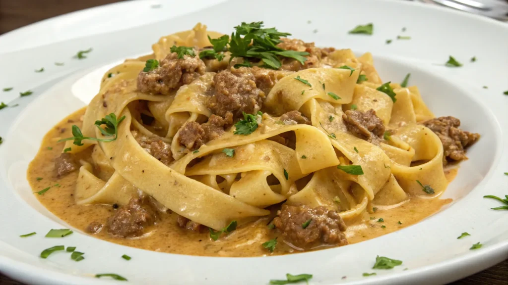 Delicious Creamy Ground Beef Pasta Sauce in 20 Minutes! Creamy Ground Beef Pasta Sauce