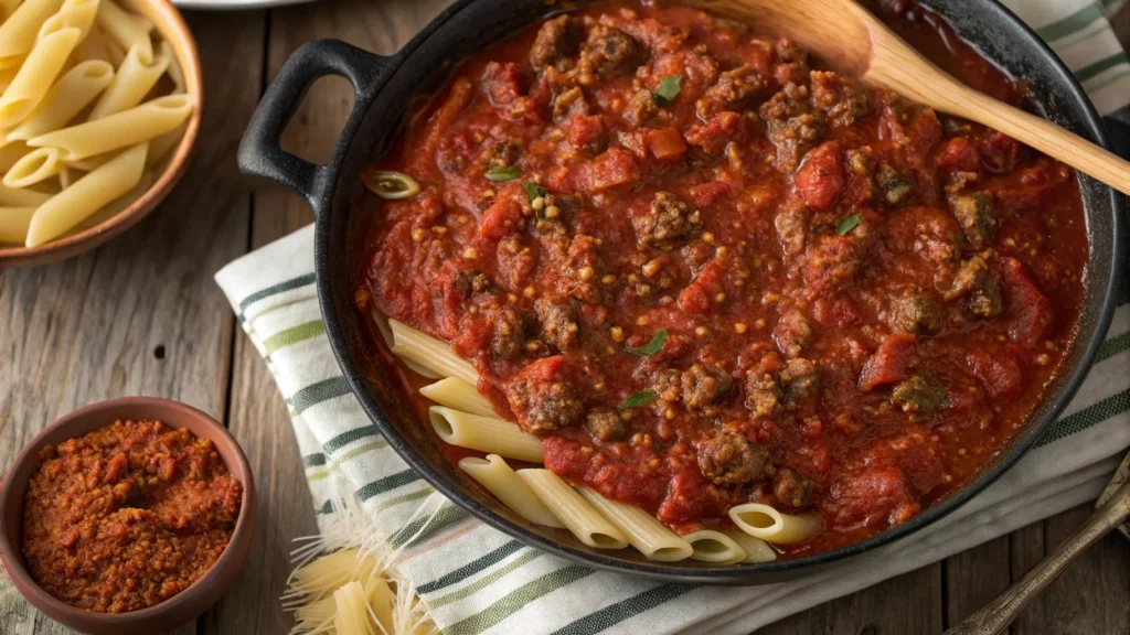 Spicy Ground Beef Arrabbiata Sauce: 5 Flavorful Secrets Spicy Ground Beef Arrabbiata Sauce